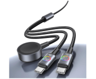USAMS Kabel 3w1 z ładowarką indukcyjną 72W do USB-C stalowy - 1569028 - zdjęcie 3